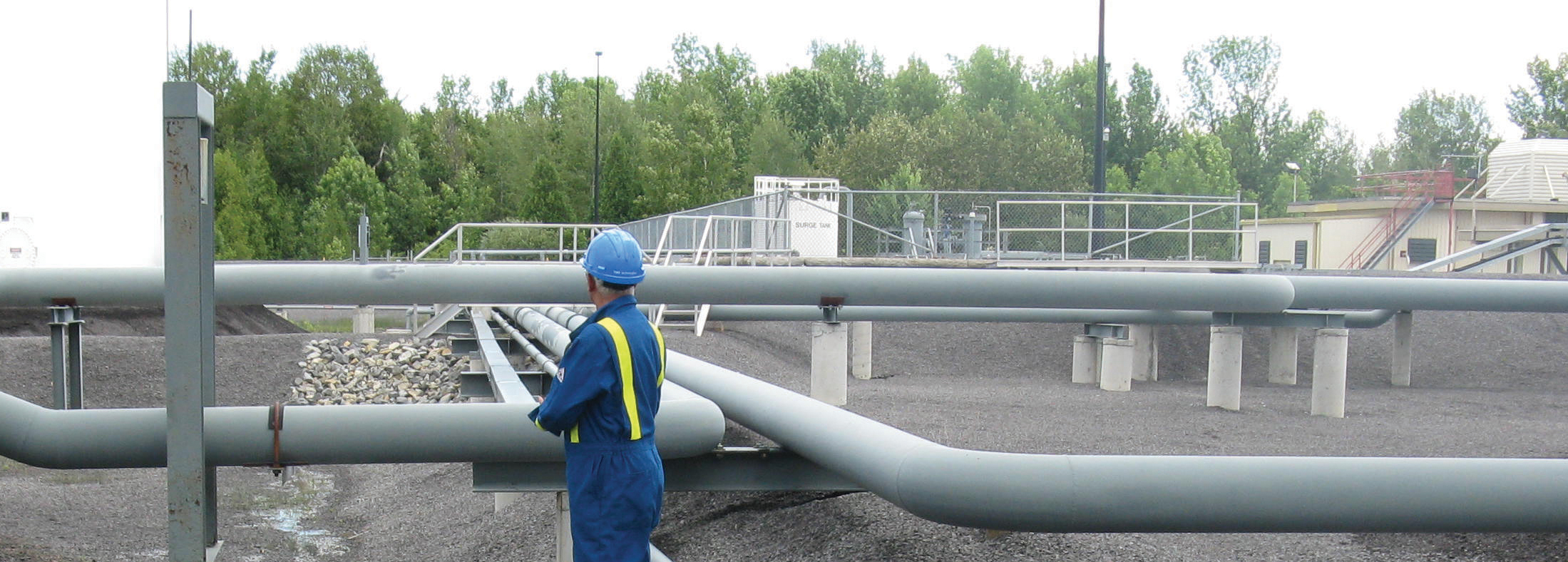 Image of pipelines being inspected by Trans-Northern Pipelines Inc. (TNPI)